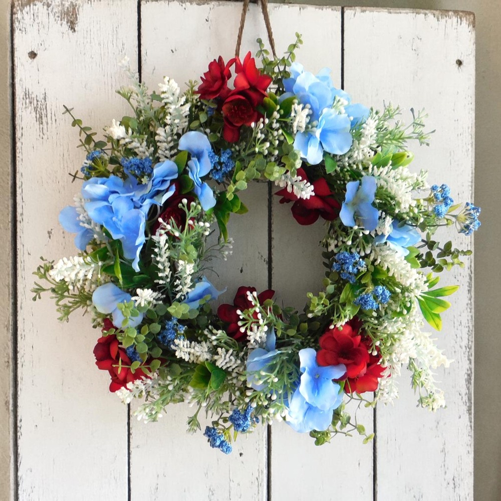 Patriotic Small Wreath Red White Blue Mini‎ Wreath Cabinet 4th of July